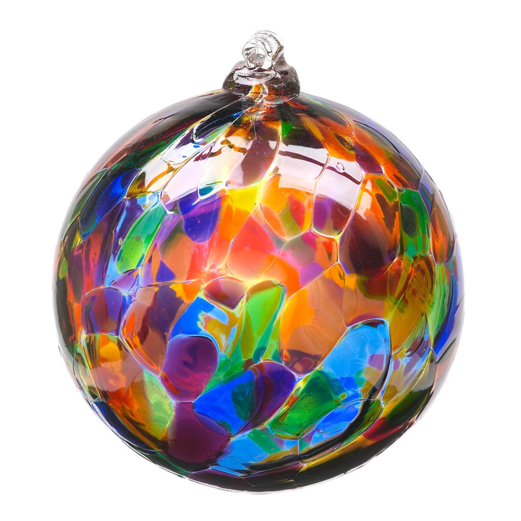 6" Calico Friendship Ball - Festival Multi - Canadian Blown Glass