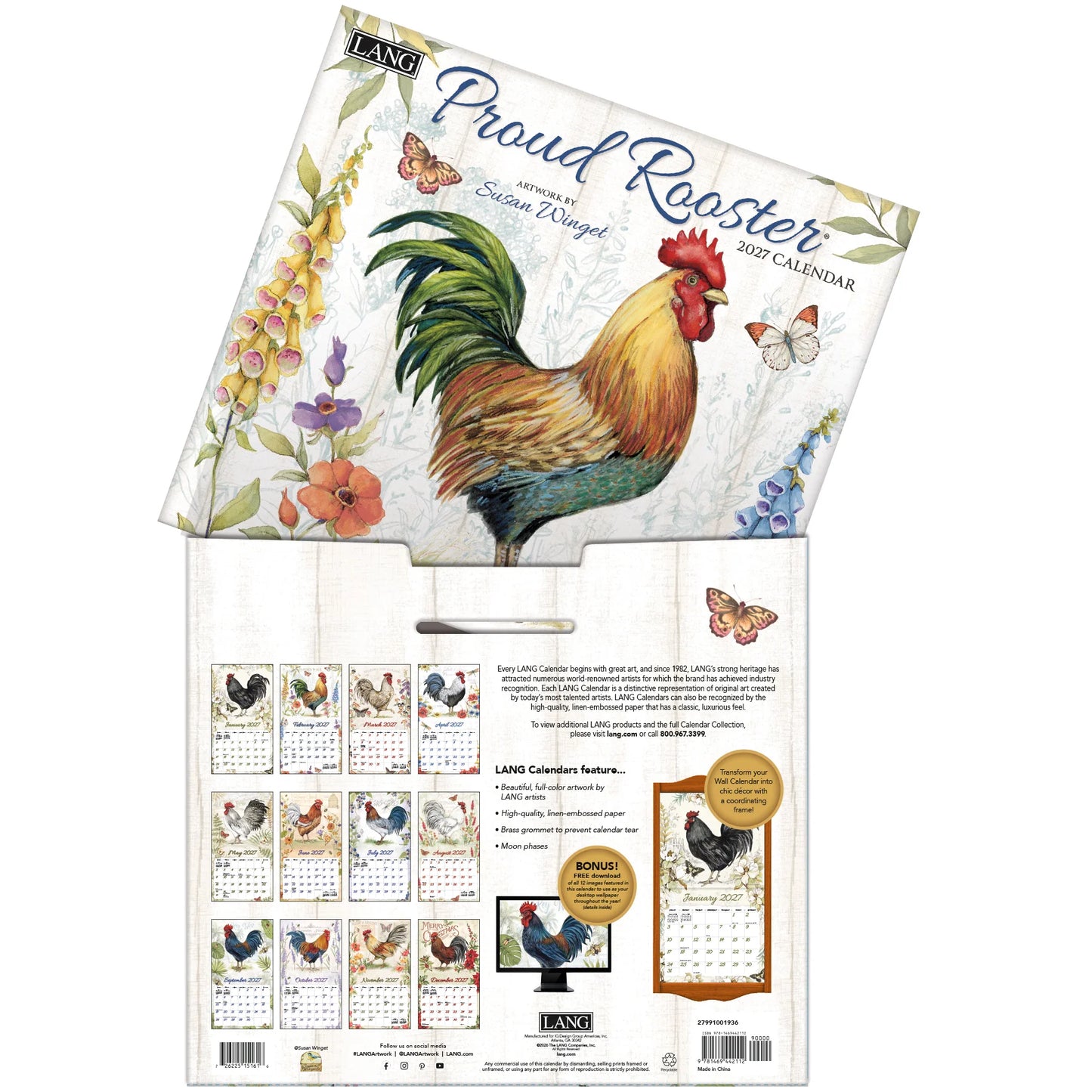 Lang Calendar - Proud Rooster - Susan Winget