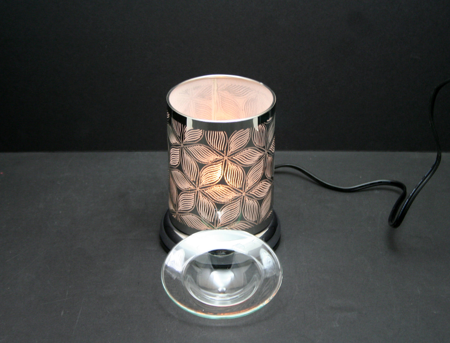 Touch Sensor Lamp - Silver Flower - Fragrance Warmer