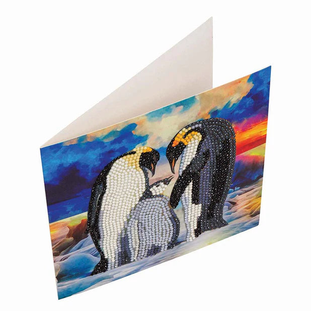 Crystal Art Card Kit - Penguin Family - Craft Kit