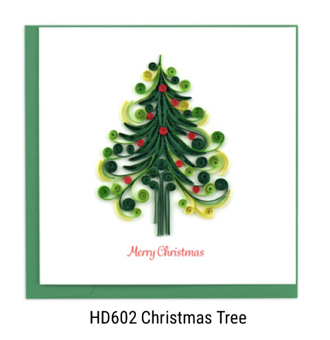 Quilling Card - Christmas - Christmas Tree - handcrafted - Blank inside