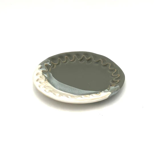 Appetizer Plate - Grey and White - Hilborn Pottery