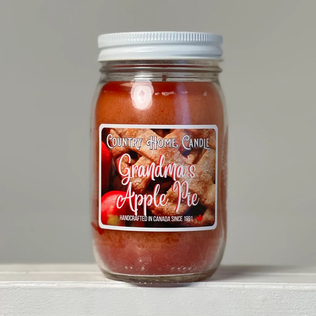 Grandma's Apple Pie - Small Jar - Country Home Candle - 16oz