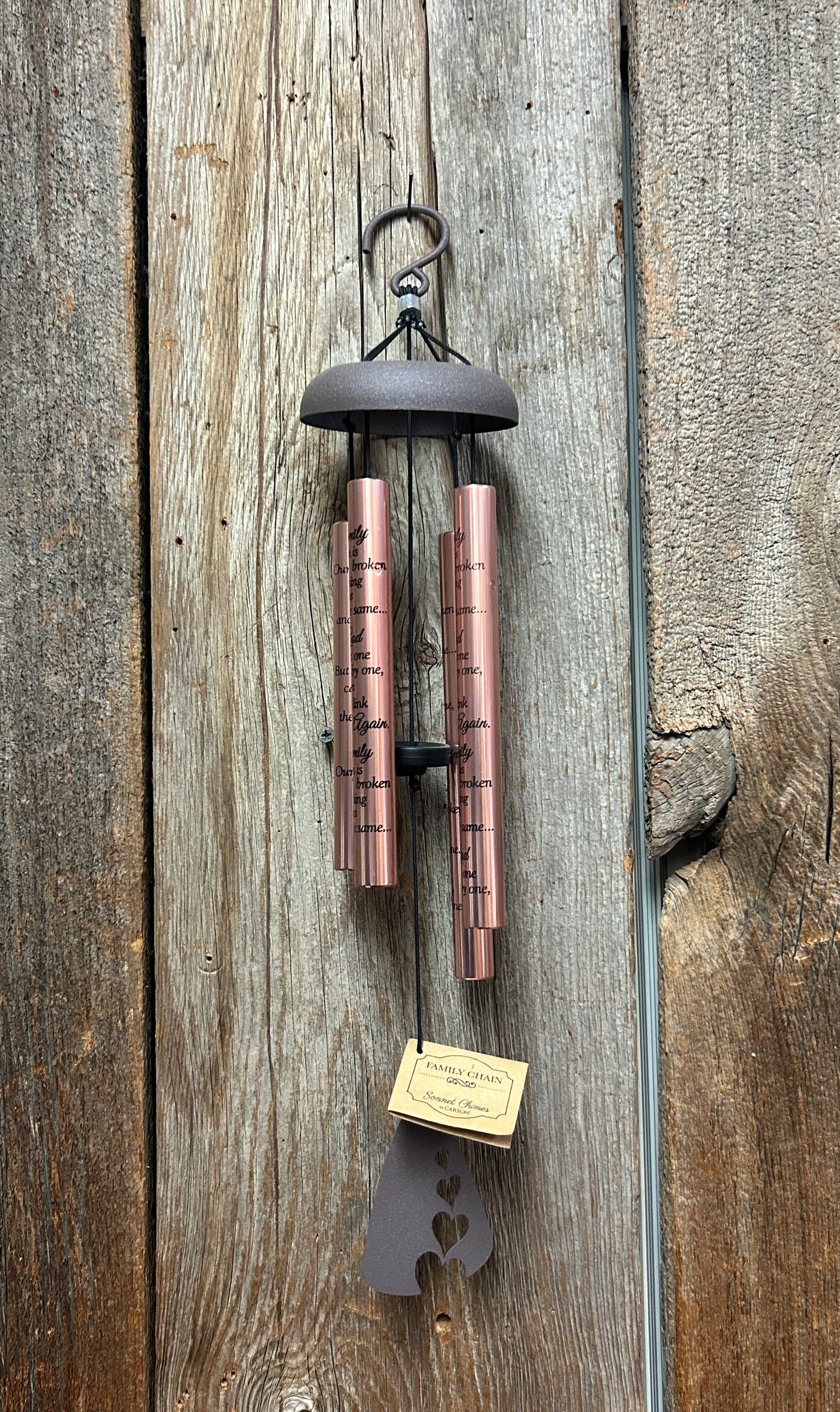 Wind Chime - 21" - Our Family Chain is Broken... - Copper Coloured Tubes - Memory Sonnet Series