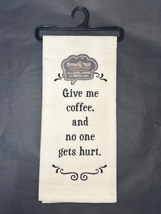 Kitchen Towel - Give Me Coffee - 100% Cotton