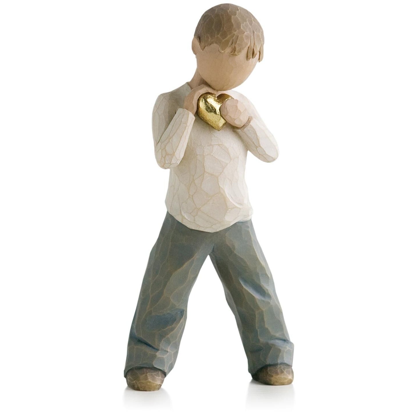 Willow Tree: Heart of Gold - Little Boy Holding Gold Heart