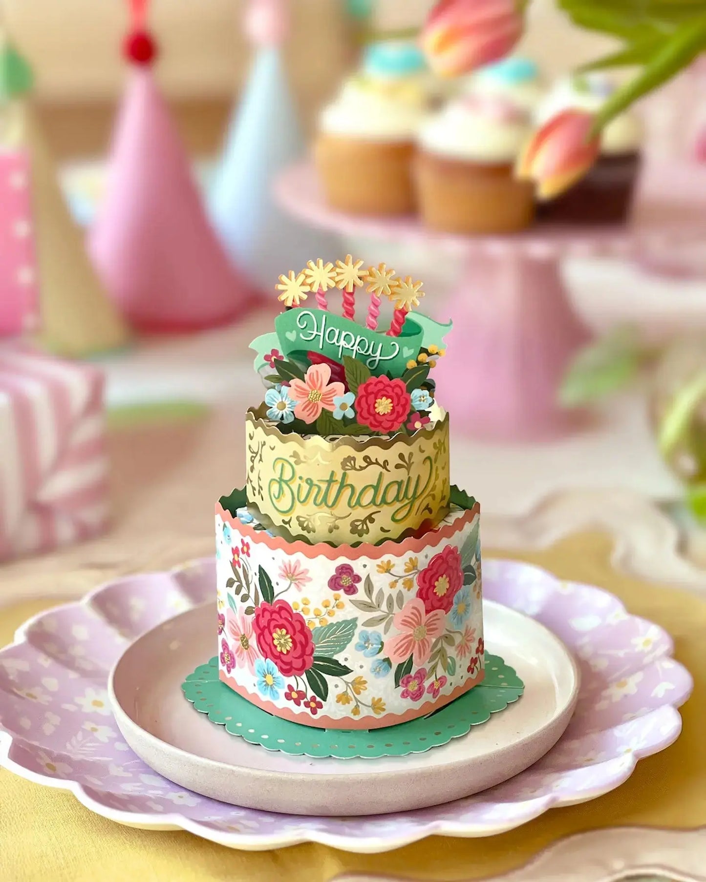 Mini Birthday Cake Popup Card - Blooming Birthday Cake - Fresh Cut