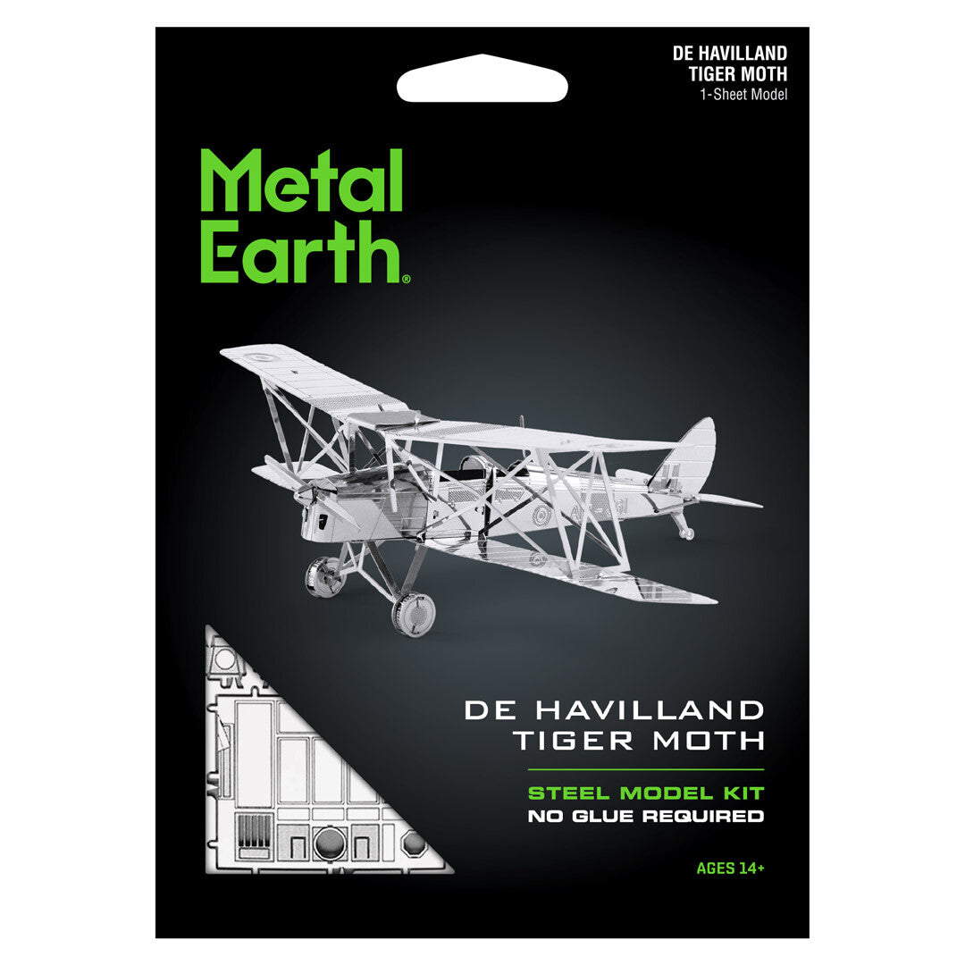 Metal Earth - De Havilland Tiger Moth - Steel Model Kit - 1 Sheet Model