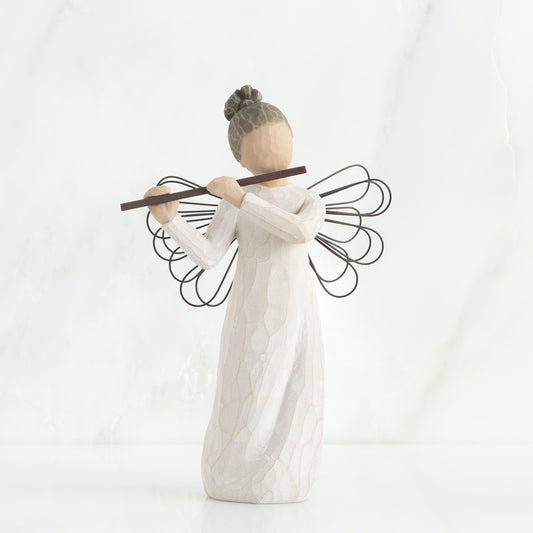 Willow Tree: Angel of Harmony - With flute - Wire Wings