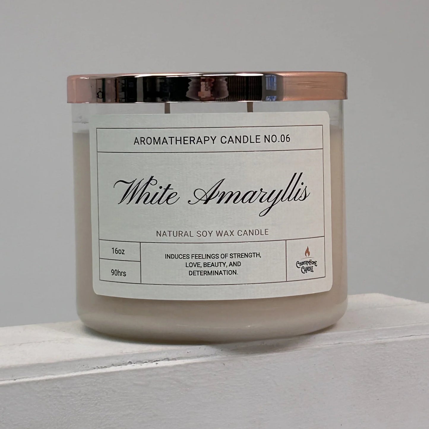 Aromatherapy Two Wick Candle - White Amaryllis - Country Home Candle