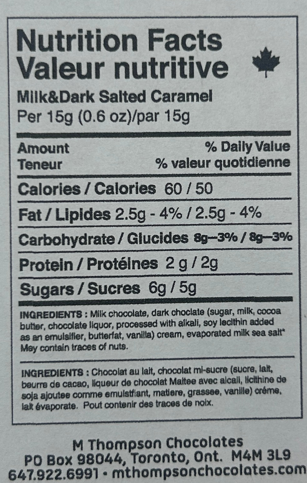 Sea Salt Caramels - Milk and Dark Chocolate - 225g - M. Thompson