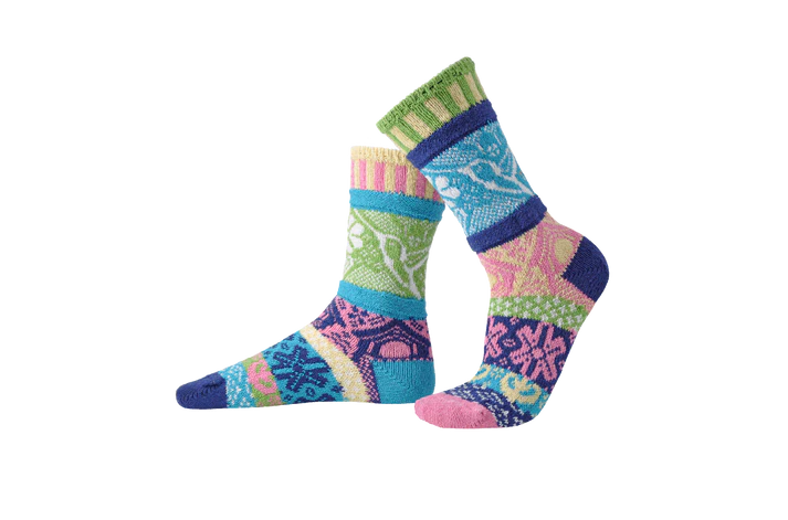 Hummingbird - Medium - Mismatched Crew Socks - Solmate Socks