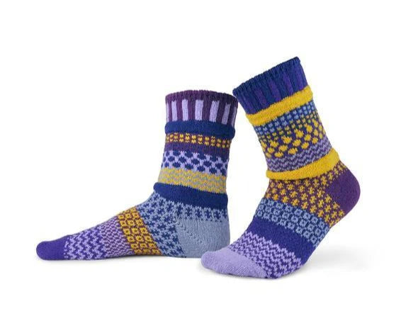 Purple Rain - Medium - Mismatched Crew Socks - Solmate Socks