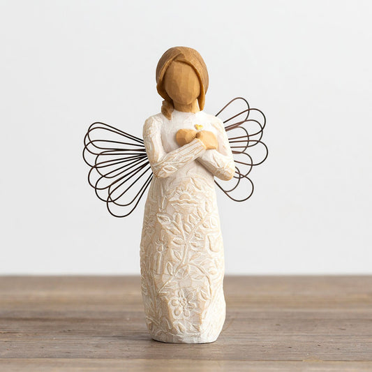 Willow Tree: Remembrance - Angel holding Heart with Wire Wings