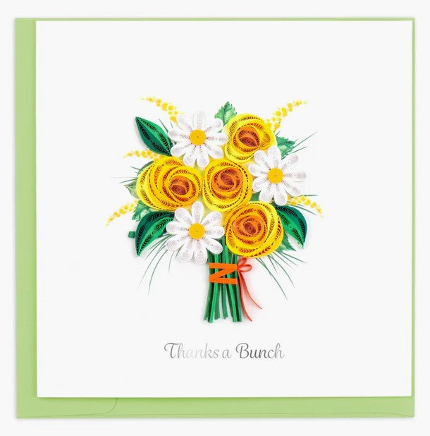 Quilling Card - Thanks a Bunch - handcrafted - Blank inside