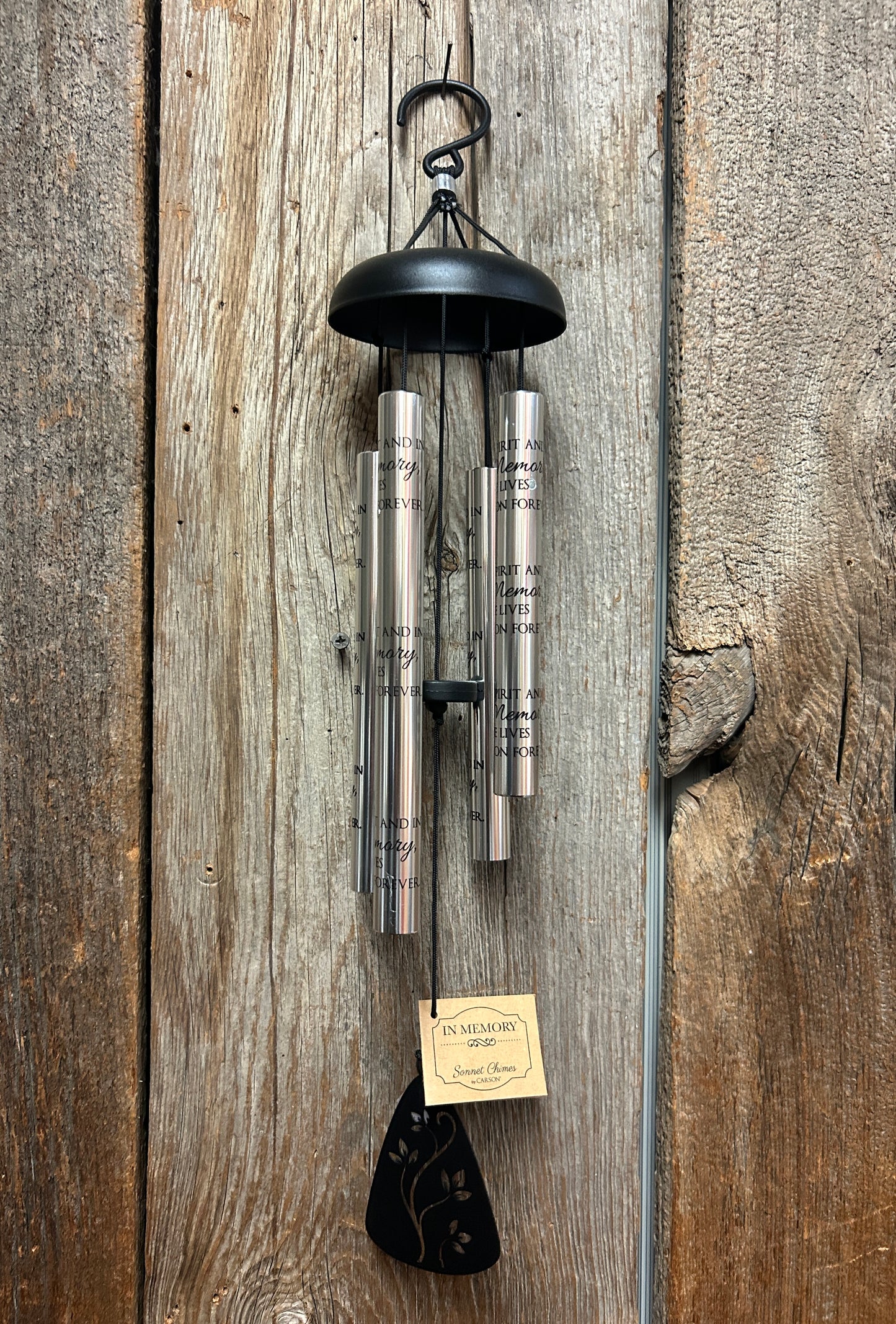 Wind Chime - 21" - In Memory - Silver Coloured Tubes - Memory Sonnet Series