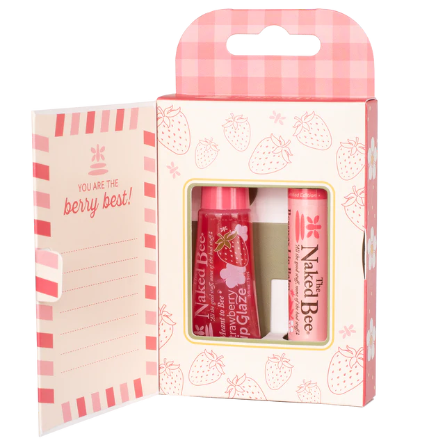 Strawberry Lip Care Duo - Lip Balm & Glaze - The Naked Bee