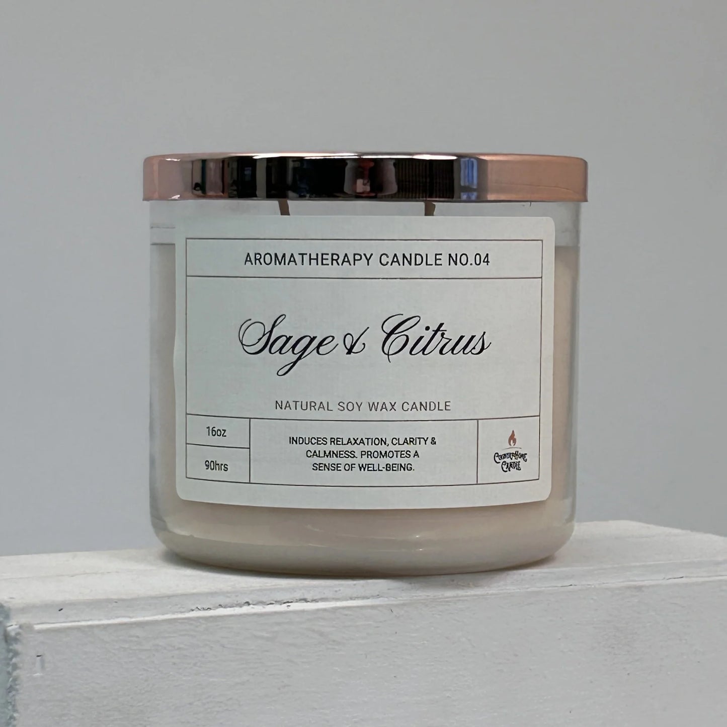 Aromatherapy Two Wick Candle - Sage and Citrus - Country Home Candle