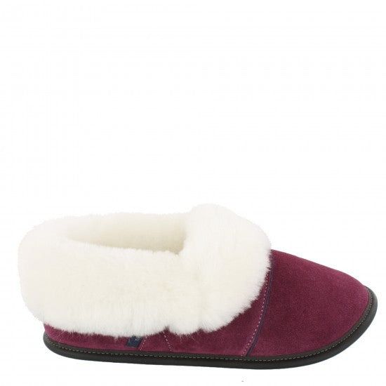 Ladies Low-cut - 6/7  Plum / White Fur: Garneau Slippers
