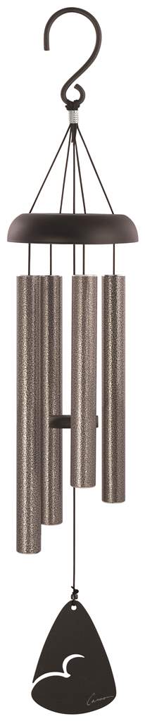 Wind Chime - 21" Pewter Fleck Tubes - Black Metal top and Sail