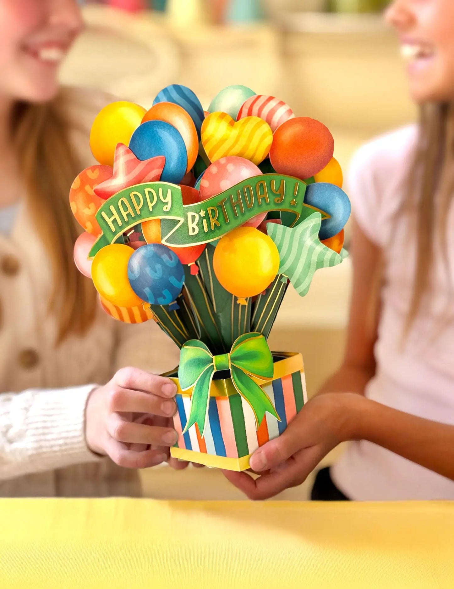 Present Popup Card - Birthday Balloons - Fresh Cut