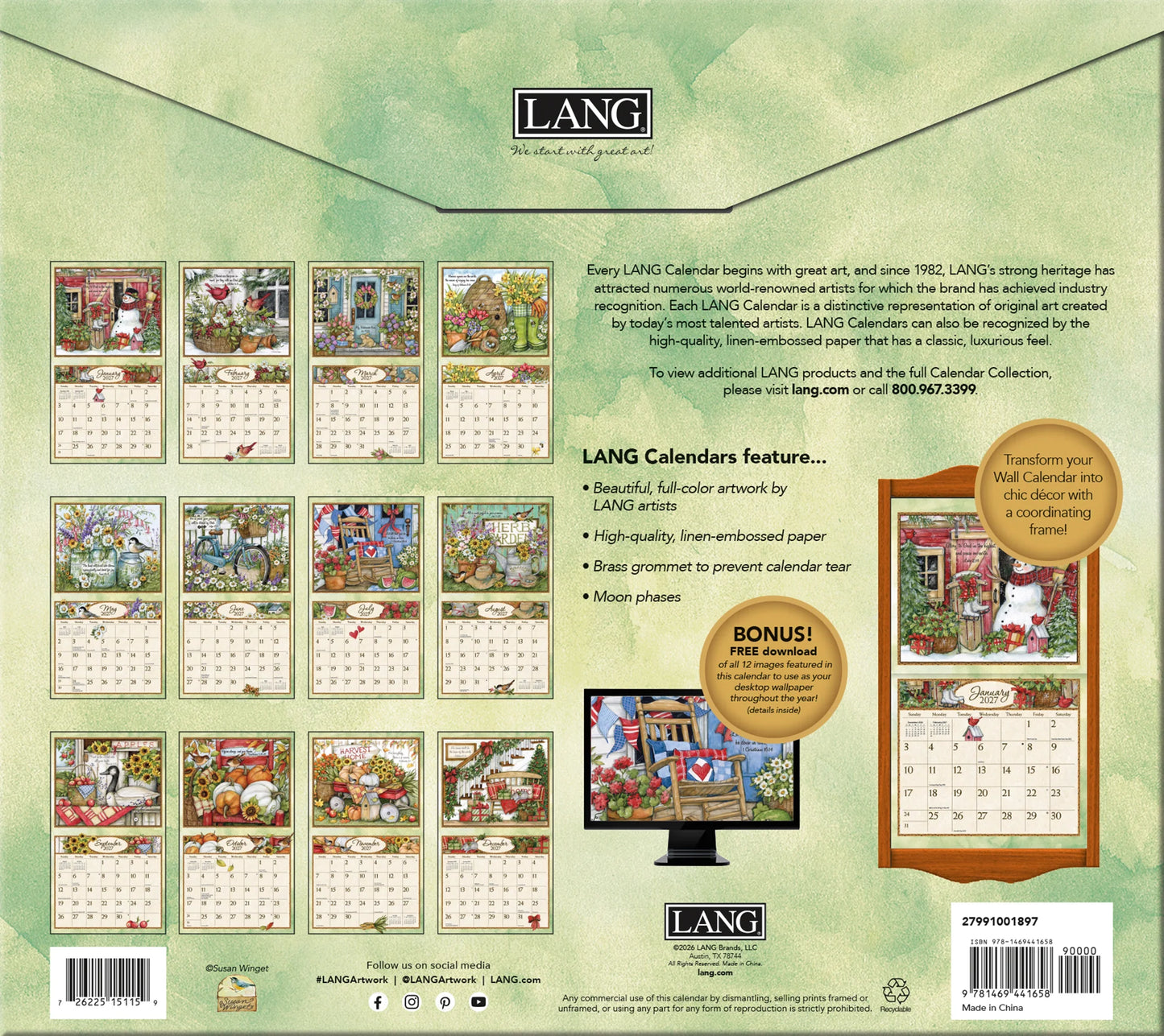 Lang Calendar - Bountiful Blessings - Religious Scripture - Susan Winget