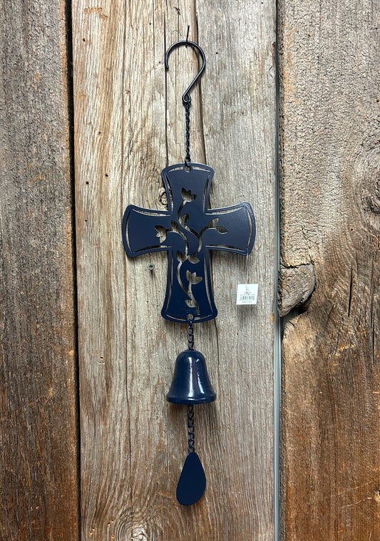 Chime - Cross - Navy Blue Die Cut with Bell