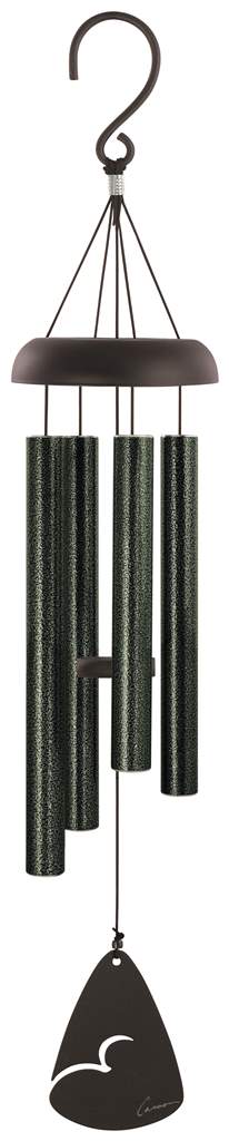 Wind Chime - 21" Forest Green Tubes - Black Metal top and Sail