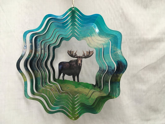 Moose Large - Cut Out Design Wind Spinner