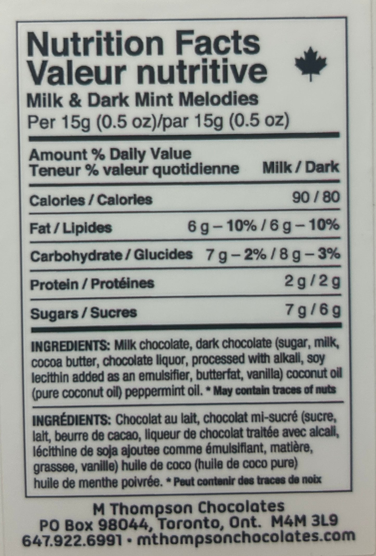 Mint Melodies - Milk Chocolate - 225g - M. Thompson