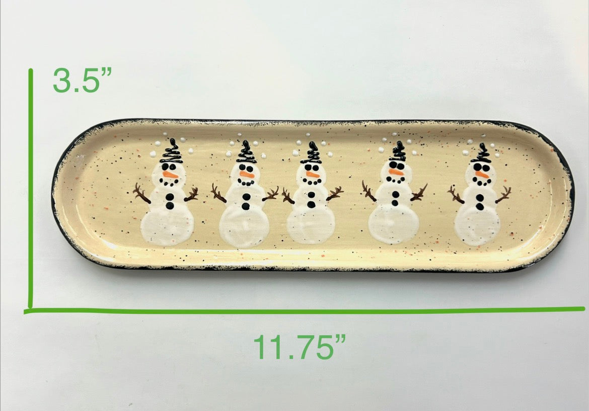 Cracker Tray  -  Snowman - Canadian Handmade by Ed Lucier