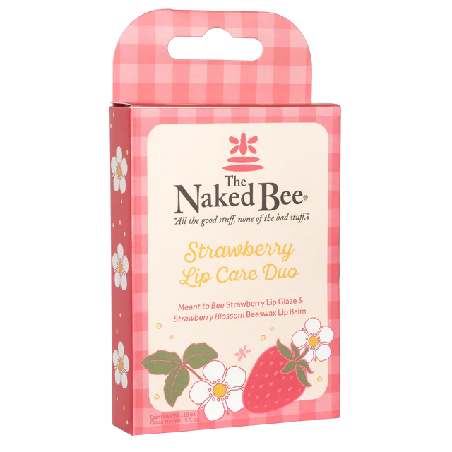 Strawberry Lip Care Duo - Lip Balm & Glaze - The Naked Bee