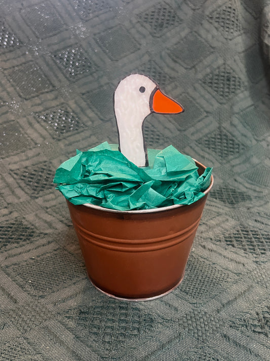 Goose Head - Stained Glass Planter Stake