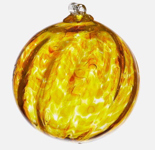 6" Nature's Whimsy Orb - Bright Yellow - Canadian Blown Glass