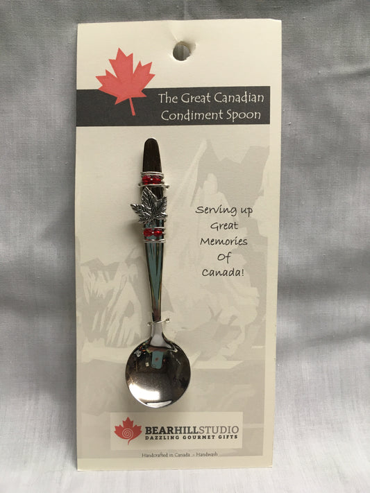 Condiment Spoon - Maple Leaf - Canadian Handcrafted
