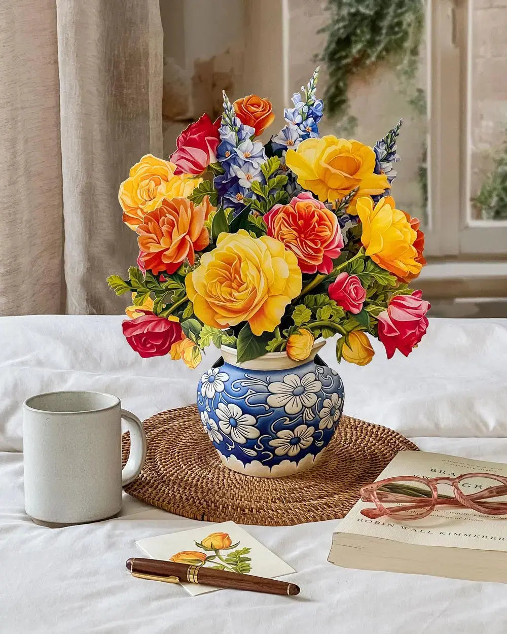 Flower Bouquet Popup Card - Sorbet Roses - Fresh Cut