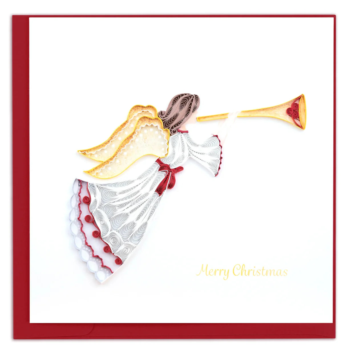 Quilling Card - Christmas Angel - handcrafted - Blank inside