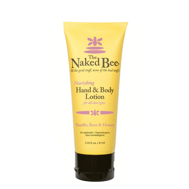 Hand & Body Lotion 2.25 oz - Vanilla, Rose & Honey - The Naked Bee