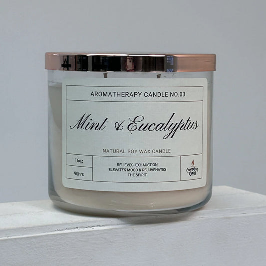 Aromatherapy Two Wick Candle - Mint and Eucalyptus - Country Home Candle
