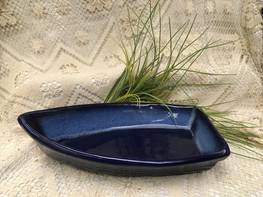 Charcuterie Boat / Baker - Northern Lights Blue - Maxwell Pottery - Handcrafted Canadian