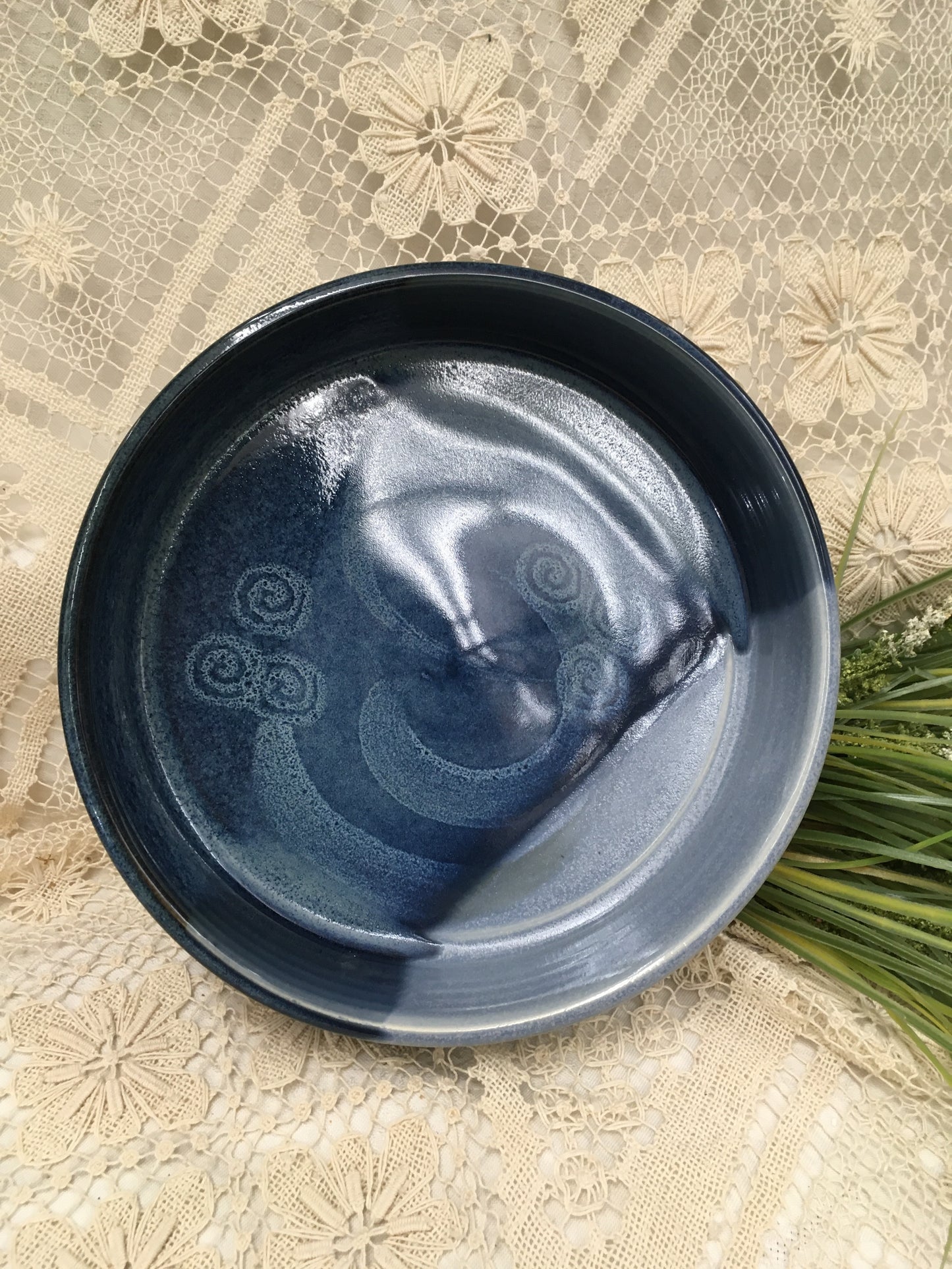 Fruit/Salad - Open Baker Medium, Ocean Blue - Pavlo Pottery - Canadian Handmade