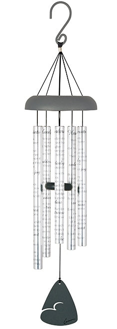 Wind Chime - 30" - 23rd Psalm Wording - Black - Sonnet Series