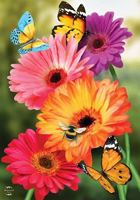 Garden Gerber Daisies - Garden Flag - 12.5 " x 18"