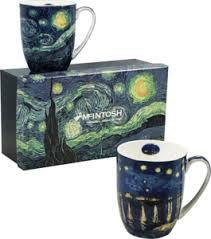 Van Gogh - Starry Night - Set of Two Fine Bone China Mugs in Collector Box