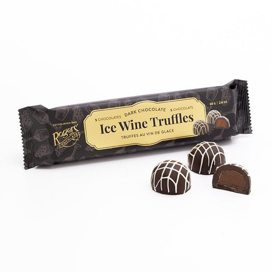 Ice Wine Truffles - Dark Chocolate - 5 chocolates - sleeve pkg - Rogers Chocolates