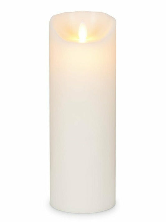 Ivory - Large 3 x 9 inch Reallite Flameless Candle with Timer - moving flame