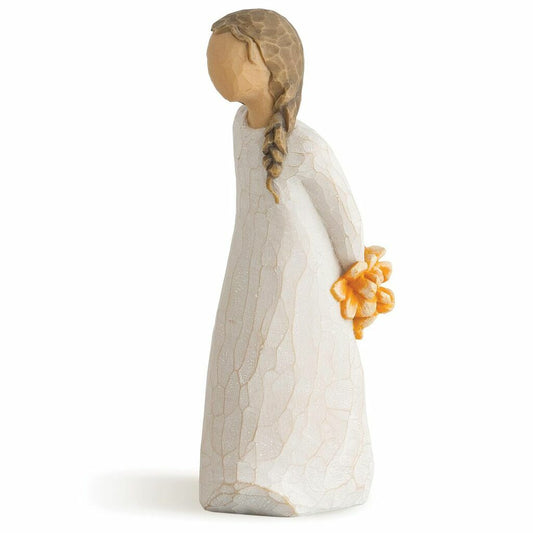 Willow Tree: For You - Girl Holding Flowers Behind her Back