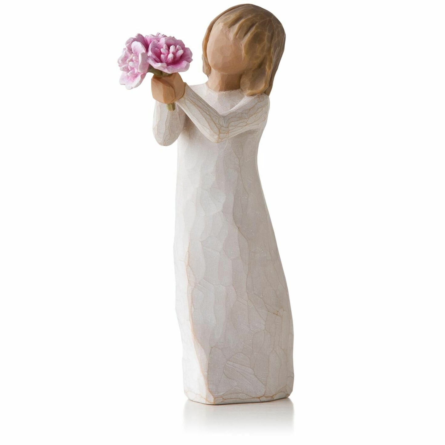 Willow Tree: Thank you - Girl holding Pink Flowers