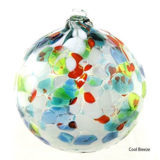 2" Calico Friendship Ball - Cool Breeze - Canadian Blown Glass