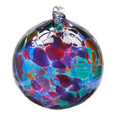 3" Calico Friendship Ball - Classic Multi - Canadian Blown Glass